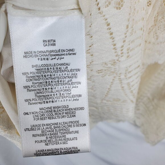 BCBGMAXAZRIA Women's Beige Mini Dress Scarlett Tiered Eyelet Size 06 (C-7) - Picture 13 of 15